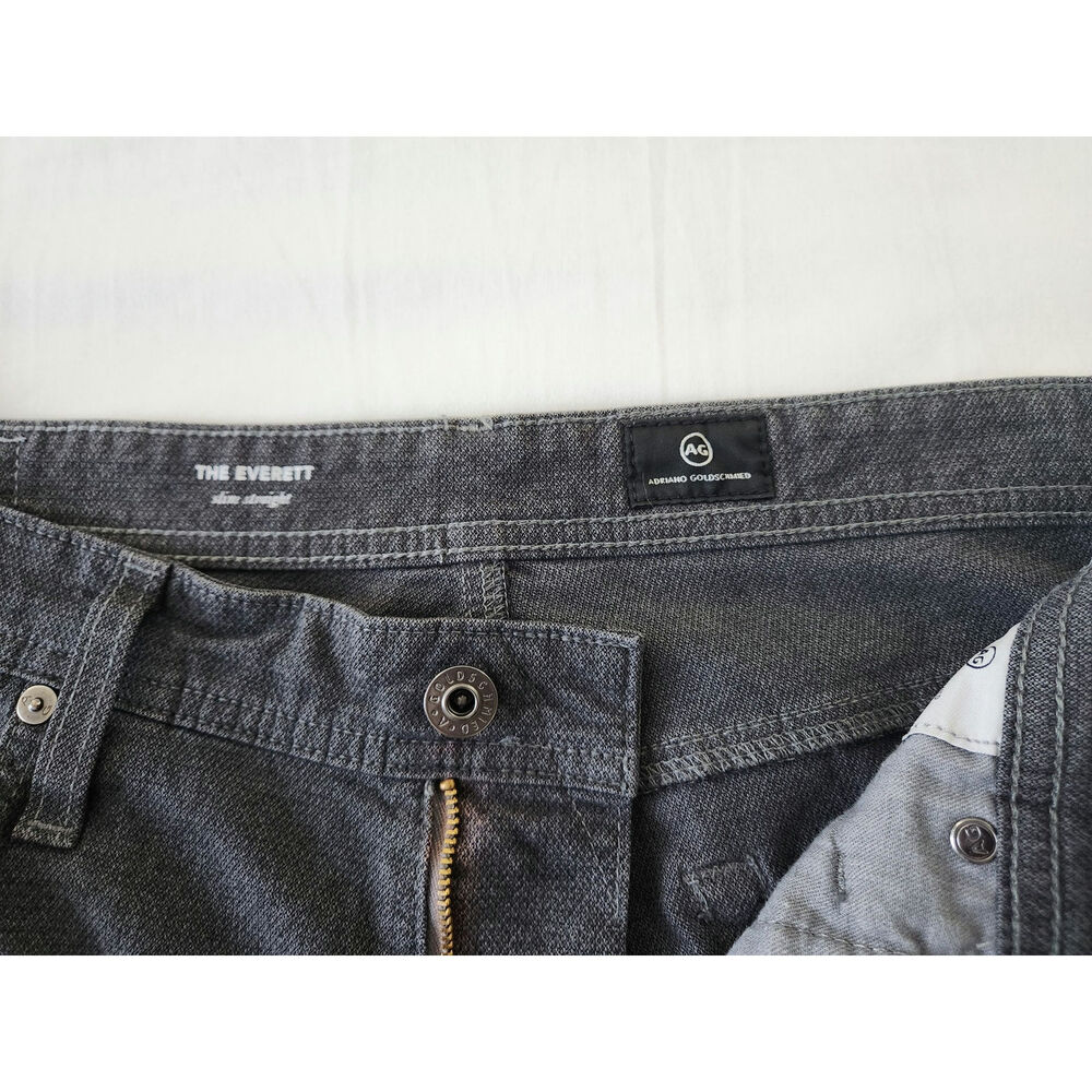 AG Adriano Goldschmied The Everett Slim Straight Jeans Men’s 34x34 Gray Denim - Picture 6 of 11